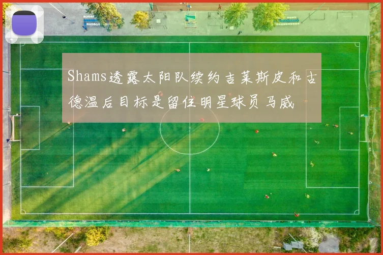 Shams透露太阳队续约吉莱斯皮和古德温后目标是留住明星球员马威